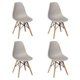 Conjunto 4  Cadeiras Charles Eames Eiffel DSW - Cinza Escuro - KzaBela