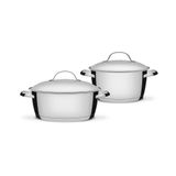 Conjunto De Caçarolas Allegra Inox 2 Peças Fundo Triplo 20 E 22 Cm - Tramontina