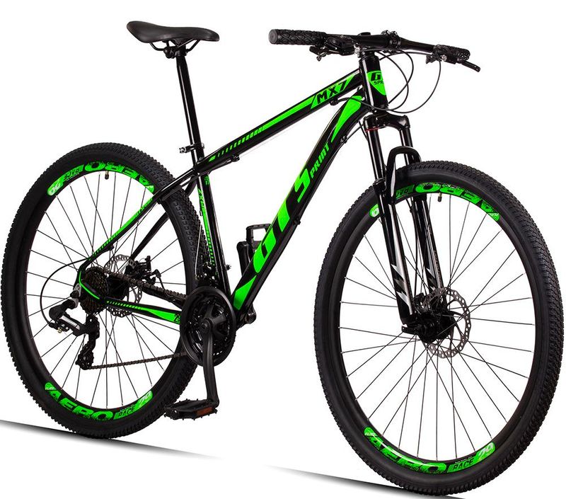 Bicicleta Gt Sprint Mx7 T21 Aro 29 Susp. Dianteira 24 Marchas - Preto/verde