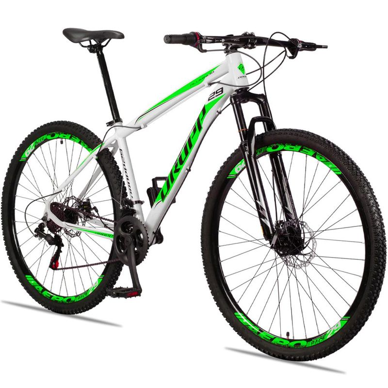 Bicicleta Dropp Aluminum T17 Aro 29 Susp. Dianteira 21 Marchas - Branco/verde