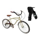 Bicicleta Adulto Caiçara Retro Com Cadeirinha Bege C/ Marrom