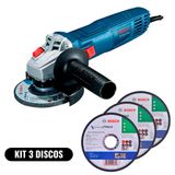 Kit Esmerilhadeira Angular 4.1/2 Pol 700w Gws 700 + Disco De Corte 4.1/2pol 115 Mm X 1.0 Mm