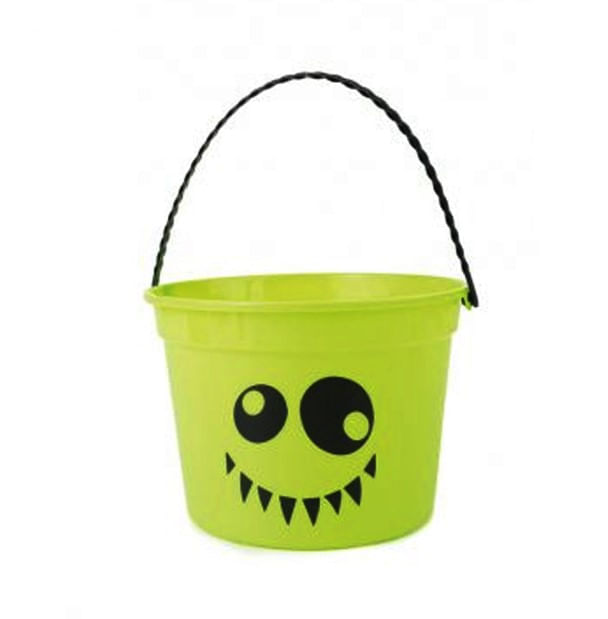 Balde Happy Halloween Verde - Olhos E Boca - Cromus