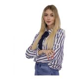 Blusa De Gravatinha Feminina Camisa Colegial Moda