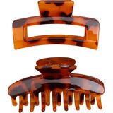 Nobrand - Kit Presilhas Piranhas de Cabelo Oncinha Marrom (2 Peças)
