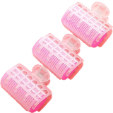 Nobrand - Kit Bobes de Cabelo com Adesivo e Presilha Rosa (3 Peças)