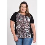 Blusa Feminina Plus Size Visco Sublimada Animal Print - Serena