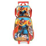 Kit Mochila Rodinhas Lancheira Luxcel Avengers Dr Estranho