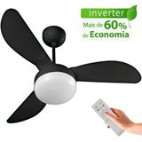 Ventilador de Teto Ventisol Fênix Black Inverter com Controle Remoto, 6 Velocidades - Bivolt