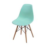 Cadeira Boxbit Dkr Eames Polipropileno Verde Tiffany Base Madeira