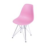 Cadeira Boxbit Dkr Eames Polipropileno Rosa Base Cromada