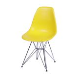 Cadeira Boxbit Dkr Eames Polipropileno Amarelo Base Cromada