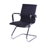 Cadeira Boxbit Eames Office Esteirinha P.u. Preto Base Fixa Cromada