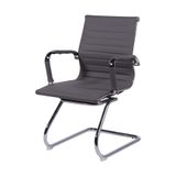 Cadeira Boxbit Eames Office Esteirinha P.u. Cinza Base Fixa Cromada