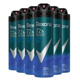 Kit Desodorante Aerosol Rexona Active Dry/azul 150ml - 6 Unidades