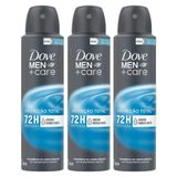 Kit Com 3 Desodorantes Antitranspirantes Aerosol Dove Cuidado Total 150ml