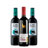 Kit Gato Negro Malbec E Alpaca Cabernet Sauvignon/merlot- 3 Unidades