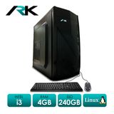 Computador Pc Intel Core I3 3240 4gb 240gb Linux + Teclado E Mouse - Ark