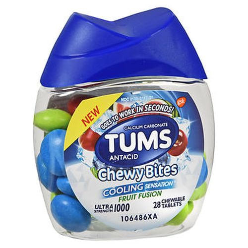 Tums Ultra Strength 1000 Chewy Bites Cooling Sensation Fruit Fusion 28 Comprimidos Da Tums (pacote Com 2)