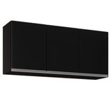 Armário Aéreo 120cm 3 Portas Virgínia Preto - Lumil Móveis