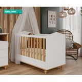 Berço Mini Cama Montessoriano 100% Mdf Mimo Permobili Branco/nature