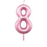 8º Aniversário Vela Oito Anos Rosa Feliz Aniversário Número 8 Velas Para Bolo Topper Decoração Para Festa Crianças Adultos Numeral 80 84 85 68 58 18