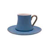 Xícara Para Café Com Pires Galet  Azul E Dourado 80ml 1un