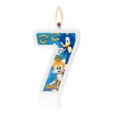 Número 7 - Vela Sonic - Para Bolo, Aniversário E Festa