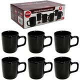 Jogo De Xicara Para Cafe De Porcelana Preta 6 Peças 80ml