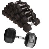 Kit Halteres Sextavado 10 Pares 12,5kg A 35kg As2102 Preto