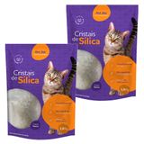 Kit Areia Sílica Me.au Pet Cristais Médios Para Gatos 1,8 Kg - 3,6 Kg (2 Unidades)