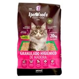 Granulado Ipet Woods De Madeira Para Gatos - 20 Kg