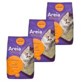 Kit Areia Sanitária Me.au Pet Grãos Finos Perfume Floral Para Gatos 4 Kg - 12 Kg (3 Unidades)