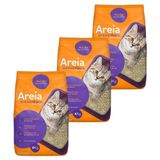 Kit Areia Sanitária Me.au Pet Grãos Finos Para Gatos 4 Kg - 12 Kg (3 Unidades)