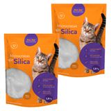 Kit Areia Sílica Me.au Pet Microcristais Para Gatos 1,8 Kg - 3,6 Kg (2 Unidades)