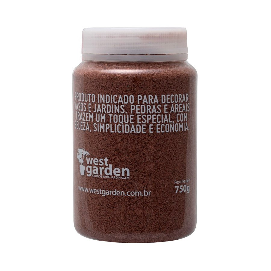 Areia Decorativa West Garden Marrom 750 G