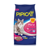 Areia Higiênica Sanitária Para Gatos Floral Pipicat 4kg Pipicat