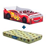 Cama Carro Vermelho Infantil Red Gabrielli Móveis Com Colchão Probel