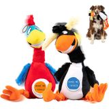 Pet Craft Supply Giggling Puffin &amp, Parrot Multi Pack Brinquedos Interativos De Cães Com Som Para Grande Raça E Cães Pequenos Soft Chew Pelúcia Do