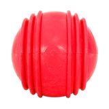 Brinquedo Furacão Pet Bola De Borracha Maciça Vermelho Com Friso Para Cães