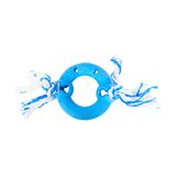 Brinquedo Furacão Pet Anel De Borracha Maciça Azul Com Corda Para Cães - Tamanho G