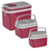 Combo Caixa Térmica 32 L 12 L 5 L Soprano Vermelho