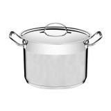 Caldeirão Tramontina Professional Em Aço Inox Fundo Triplo Com Tampa Plana Detalhe Satinado 28 Cm 11,9 L Tramontina