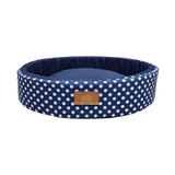 Cama Fábrica Pet Redonda Unic Azul Para Cães E Gatos - Tamanho M