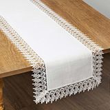 Caminho De Mesa Retangular 40x225cm 1213 - Rafimex Branco