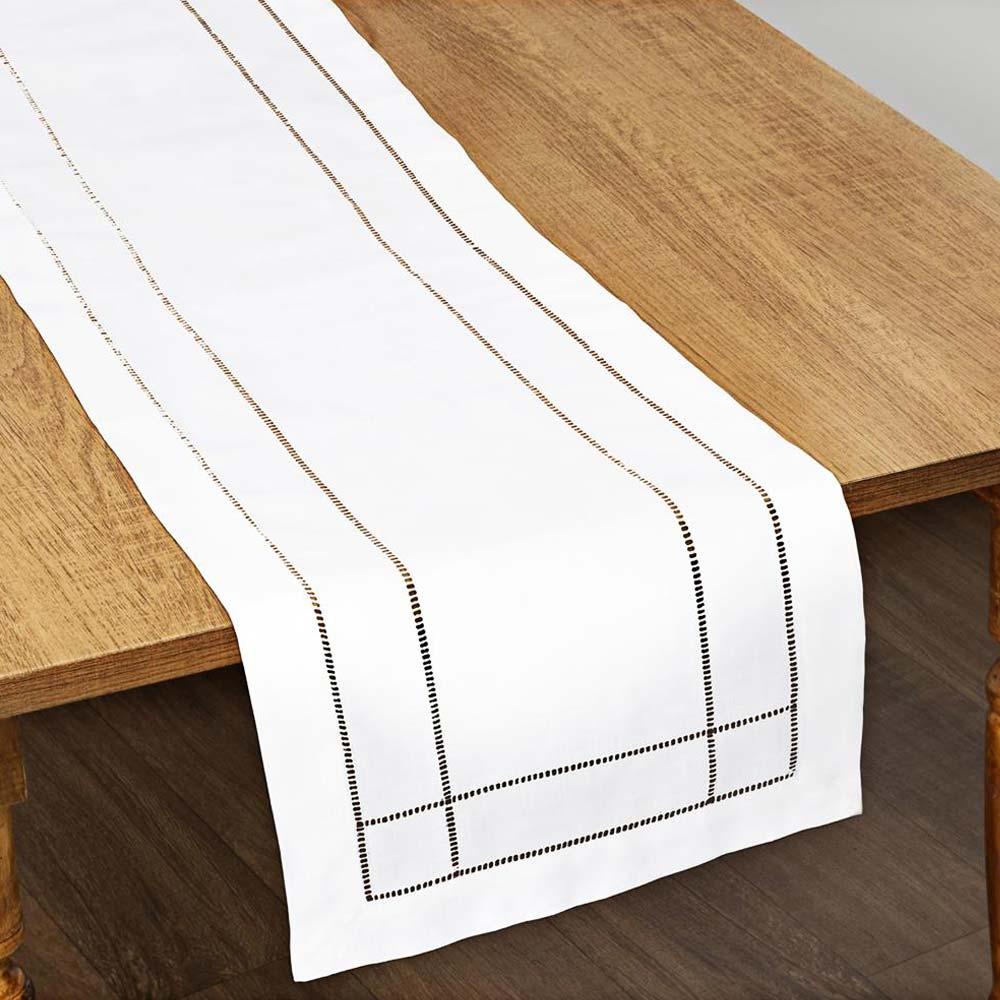 Caminho De Mesa Retangular 40x170cm 331 - Rafimex Branco