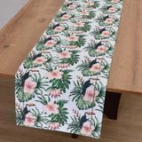 Caminho De Mesa Retangular 40x85cm Glamour Tropical - Catran Verde