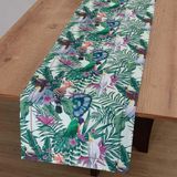 Caminho De Mesa Retangular 40x85cm Glamour Pássaros - Catran Roxo