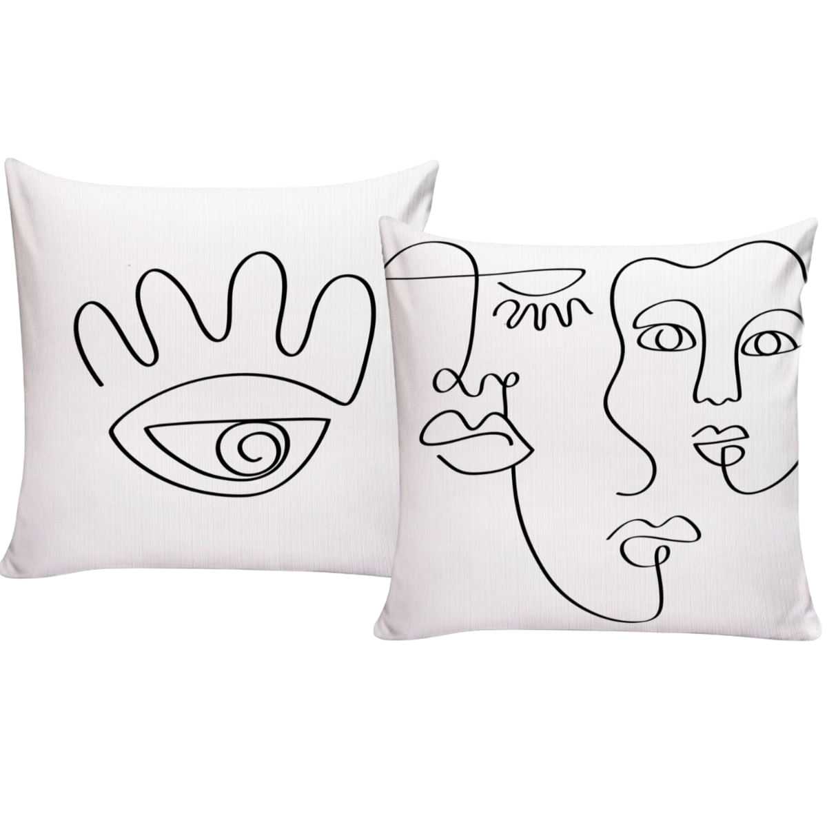 Kit 2 Capas De Almofadas Para Sofá 40x40 Minimalista Linhas