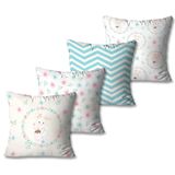 Kit Com 4 Capas De Almofadas Decorativas Páscoa Rosa E Azul